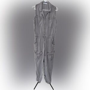Young Fabulous & Broke Grayson Jumpsuit size Medium Gray Cargo Tencel